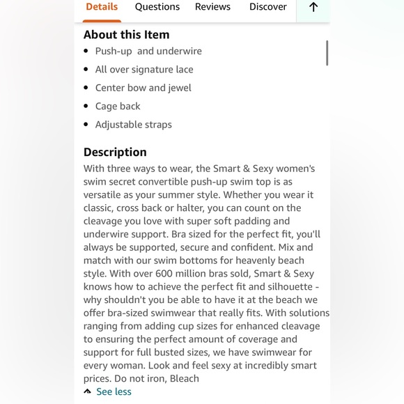 Smart & Sexy Lace Bra 32B NWOT - Picture 8 of 9